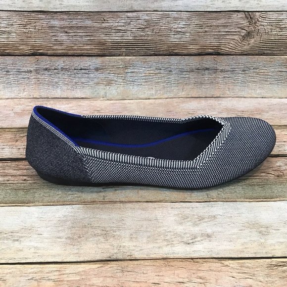 Rothys Size 9.5 The Flat Retired Birdseye Herringbone Round Toe Ballet Flat - Picture 5 of 10